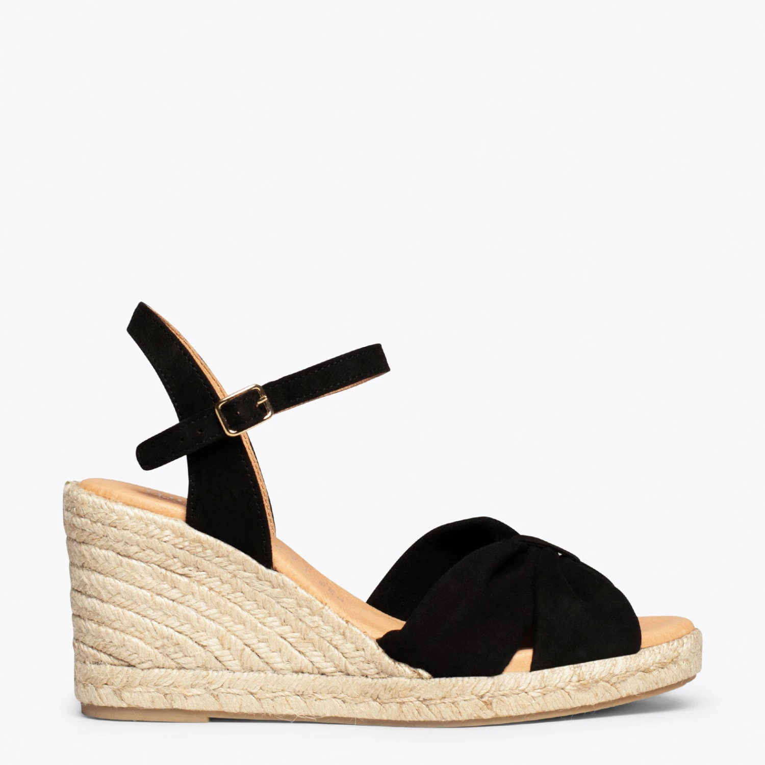 CONIL – Sandales Espadrilles Compensées NOIR