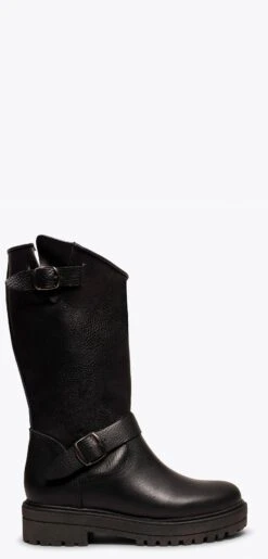 RAIN - Botte Haute NOIR NAPPA Avec Plateforme