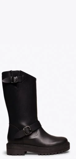 RAIN - Bottes Hautes NOIR Nappa Avec Plateforme