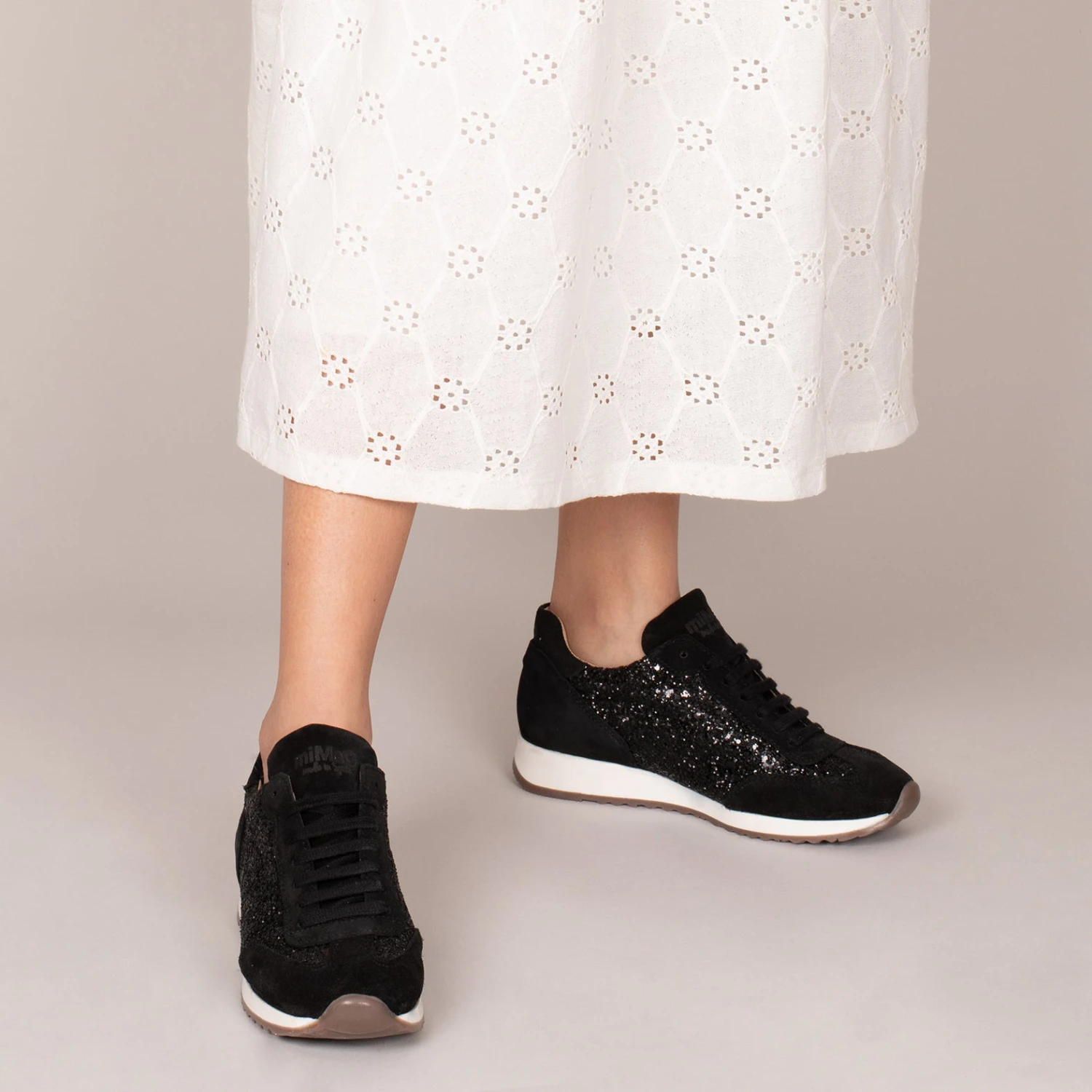 GLITTER - Baskets En Cuir NOIR Pour Femme – Image 6