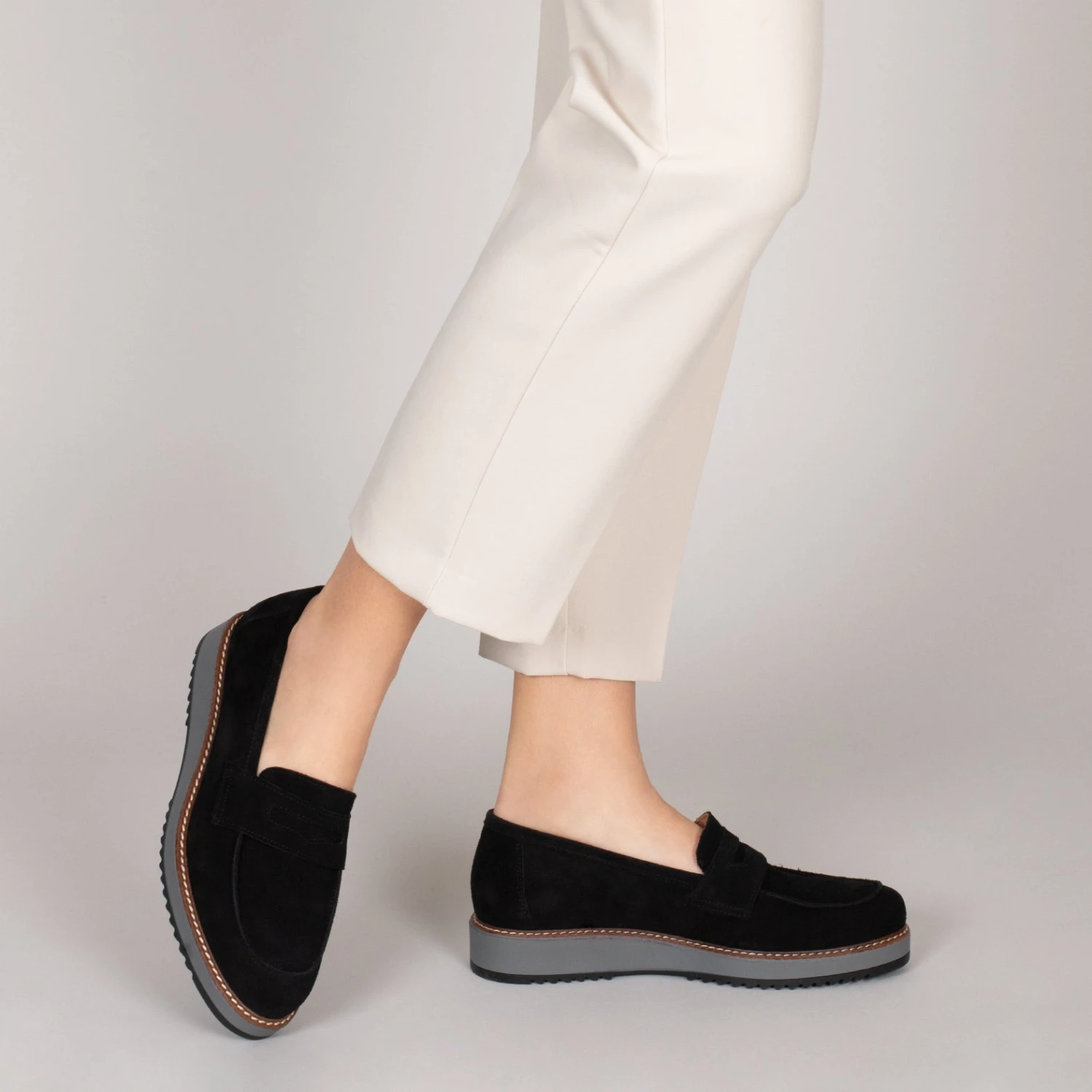 CASUAL - Mocassins Pour Femmes Avec Plateforme NOIR – Image 6