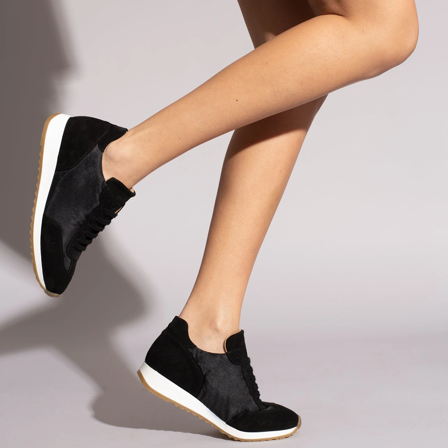 CASUAL - Sneakers Cuir NOIR Et Nylon – Image 7