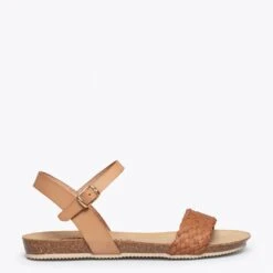 AIRE - Sandales Plates BEIGE à Bride Tressée