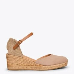 ALTEA - Espadrilles à Talon Moyen NUDE