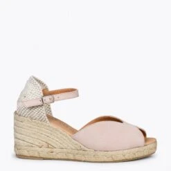 SITGES – Espadrilles Compensées à Bout Ouvert NUDE