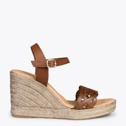 OASIS – Espadrilles à Tige Tressée MARRON