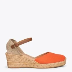ALTEA - Espadrilles à Talon Moyen ORANGE