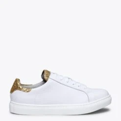 SNEAKER GLITTER- Sneakers BLANC Avec Glitter DORÉ