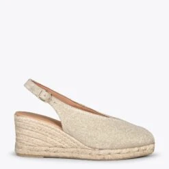 MOJACAR – Espadrilles à Bride Arrière En Lin DORÉ