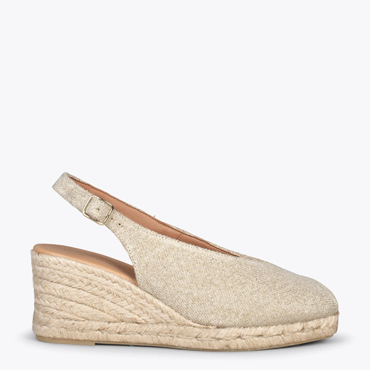 MOJACAR – Espadrilles à Bride Arrière En Lin DORÉ