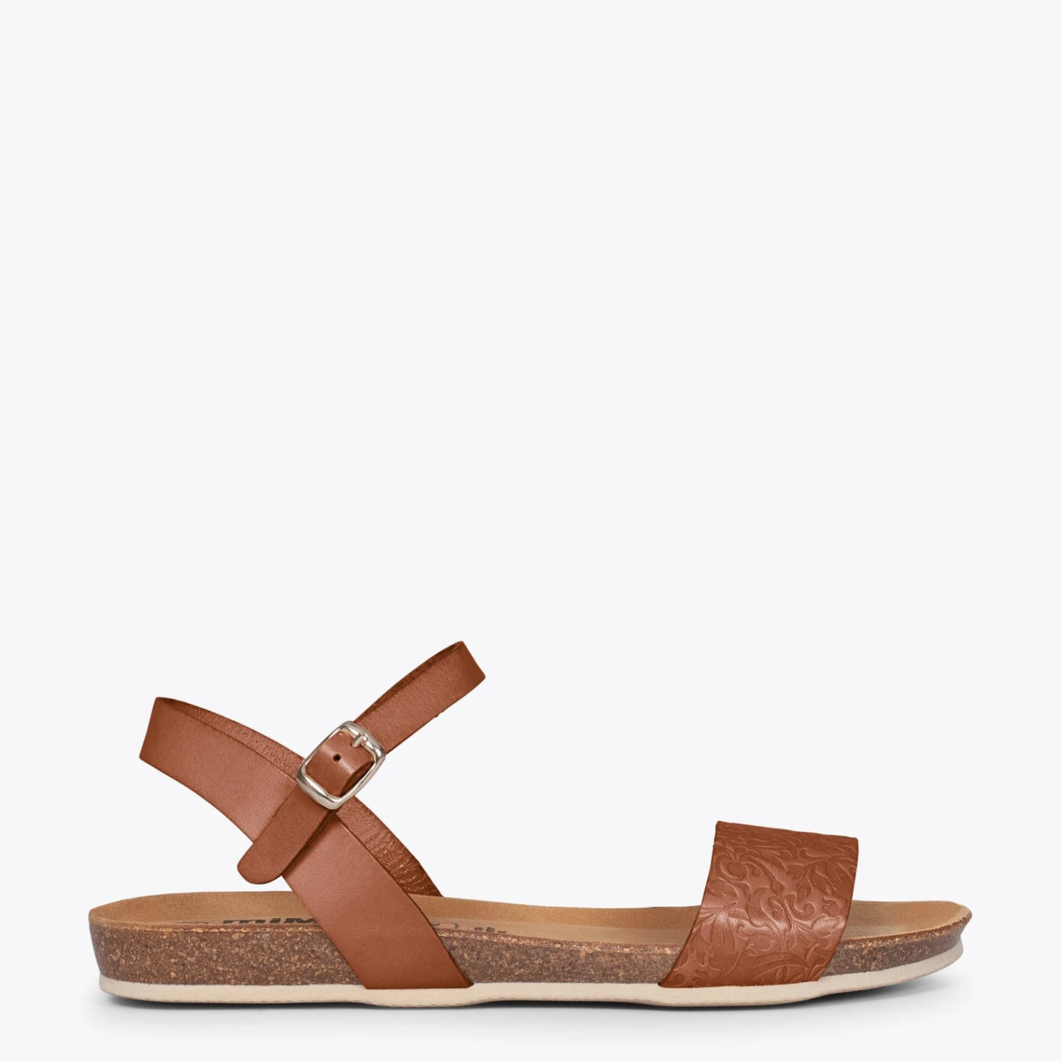 MIMOSA - Sandales Plates MARRON BIO