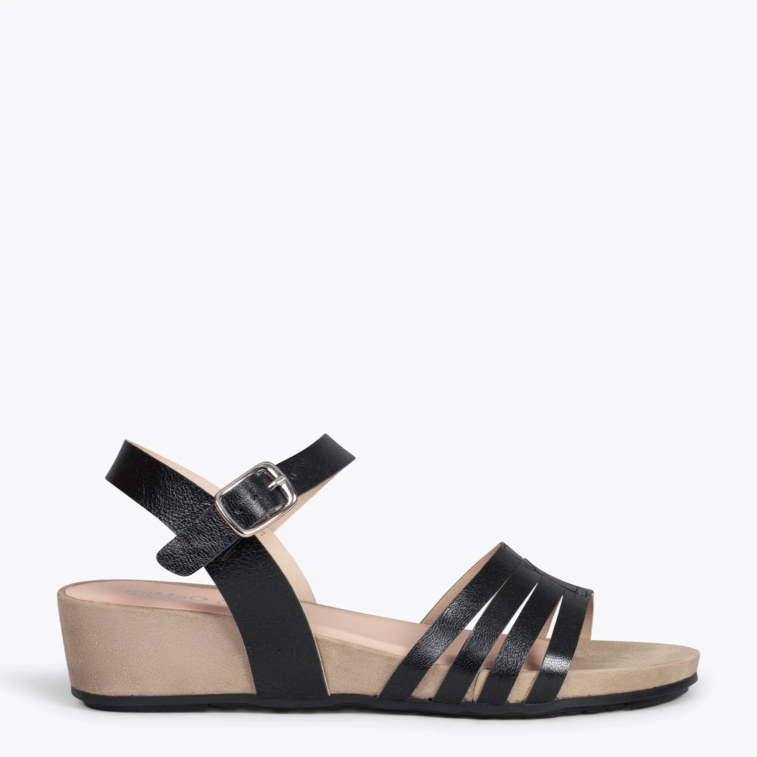 MESINA - Sandales Compensées Et Brides Métalisées NOIR