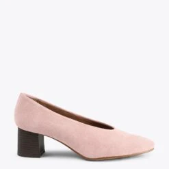URBAN STYLE – Chaussures à Talon Bas En Nubuck ROSE