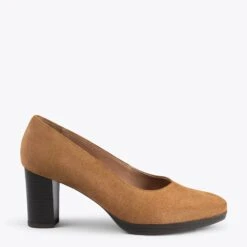 VOL VINTAGE – Chaussures à Talon Et Plateforme CAMEL