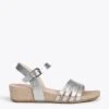 MESINA - Sandales Compensées Et Brides Métalisées ARGENTÉ