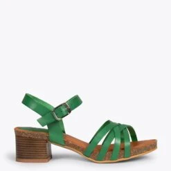 FLEX - Sandales Confortables BIO à Talon VERT