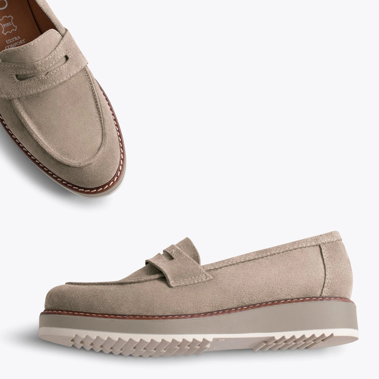 CASUAL - Mocassins Pour Femmes Avec Plateforme TAUPE – Image 2