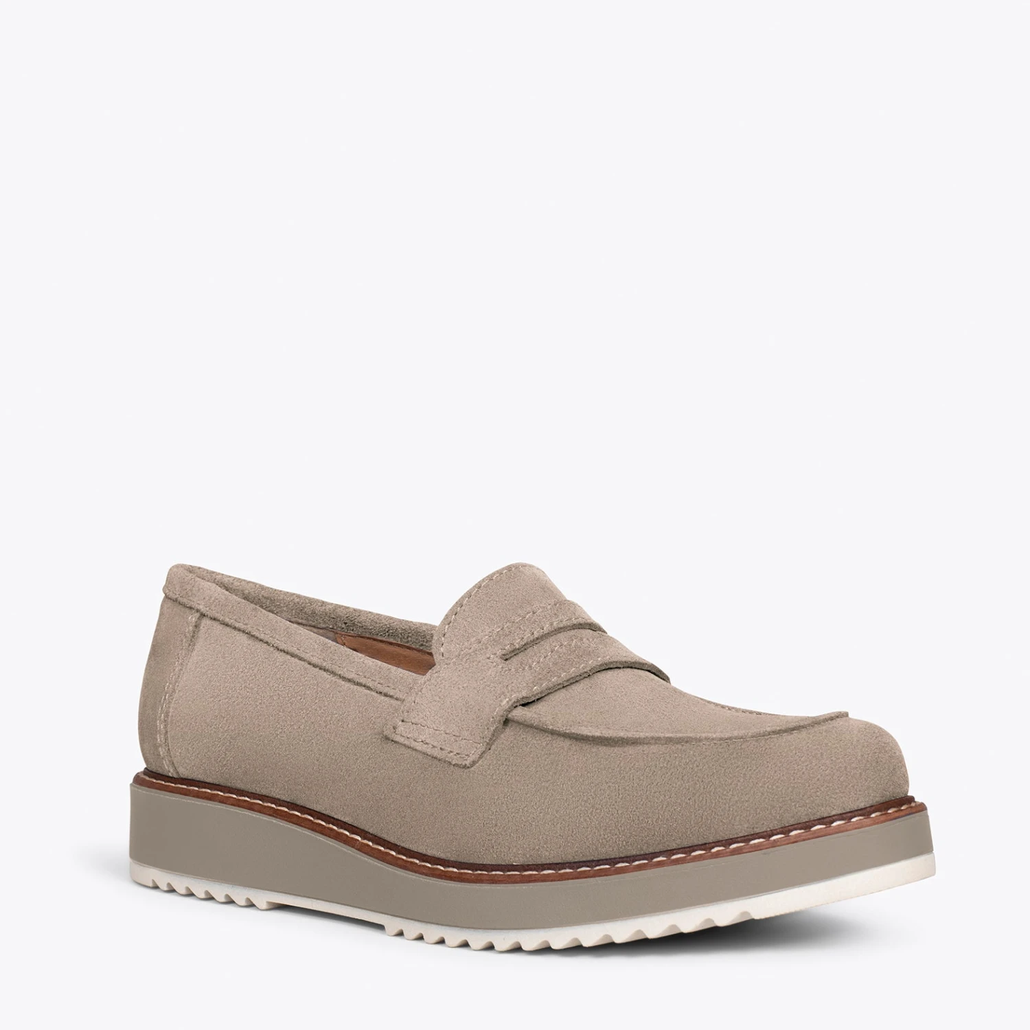 CASUAL - Mocassins Pour Femmes Avec Plateforme TAUPE – Image 4