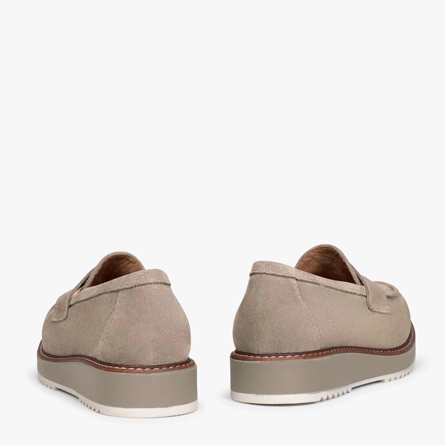 CASUAL - Mocassins Pour Femmes Avec Plateforme TAUPE – Image 3