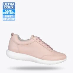 MIAMI – Baskets En Cuir Nappa à Lacets ROSE