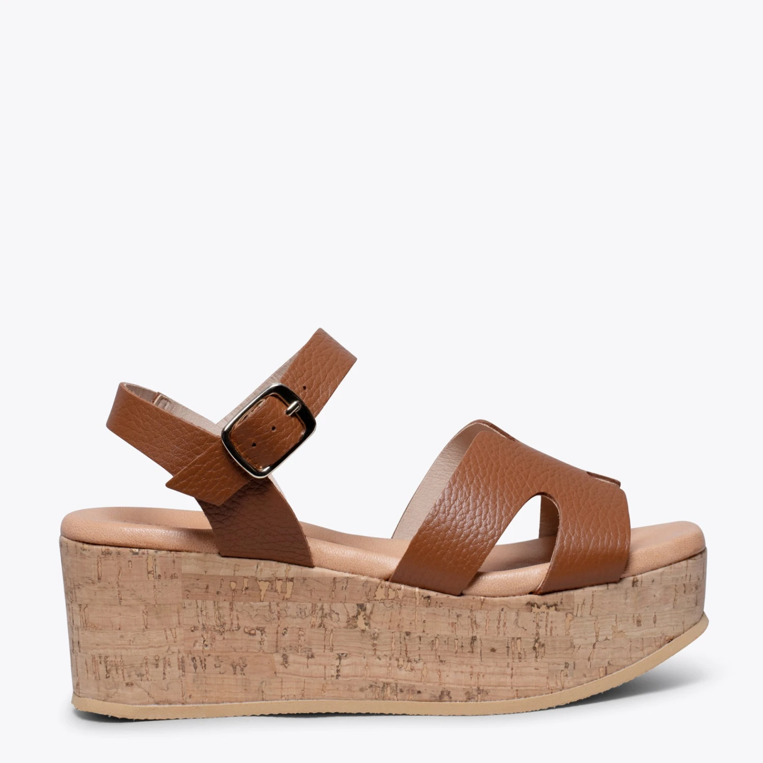 HACHE - Sandale Avec Talon En Liège MARRON