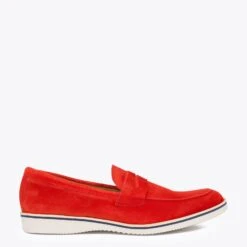 Mocassins Homme Memory Foam Rouge