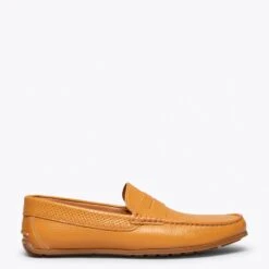 MOCASSIN - Mocassin En Cuir Décontracté Pour Homme CAMEL