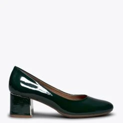 URBAN DAME - Chaussure En Cuir Verni Ă Talon Moyen VERT BOUTEILLE