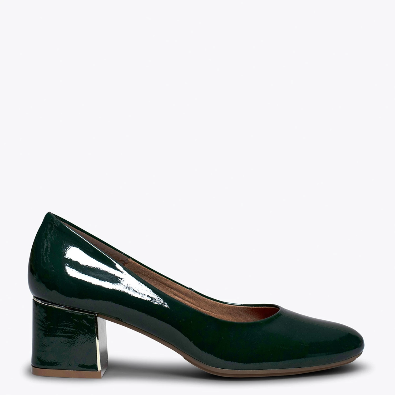 URBAN DAME - Chaussure En Cuir Verni Ă Talon Moyen VERT BOUTEILLE