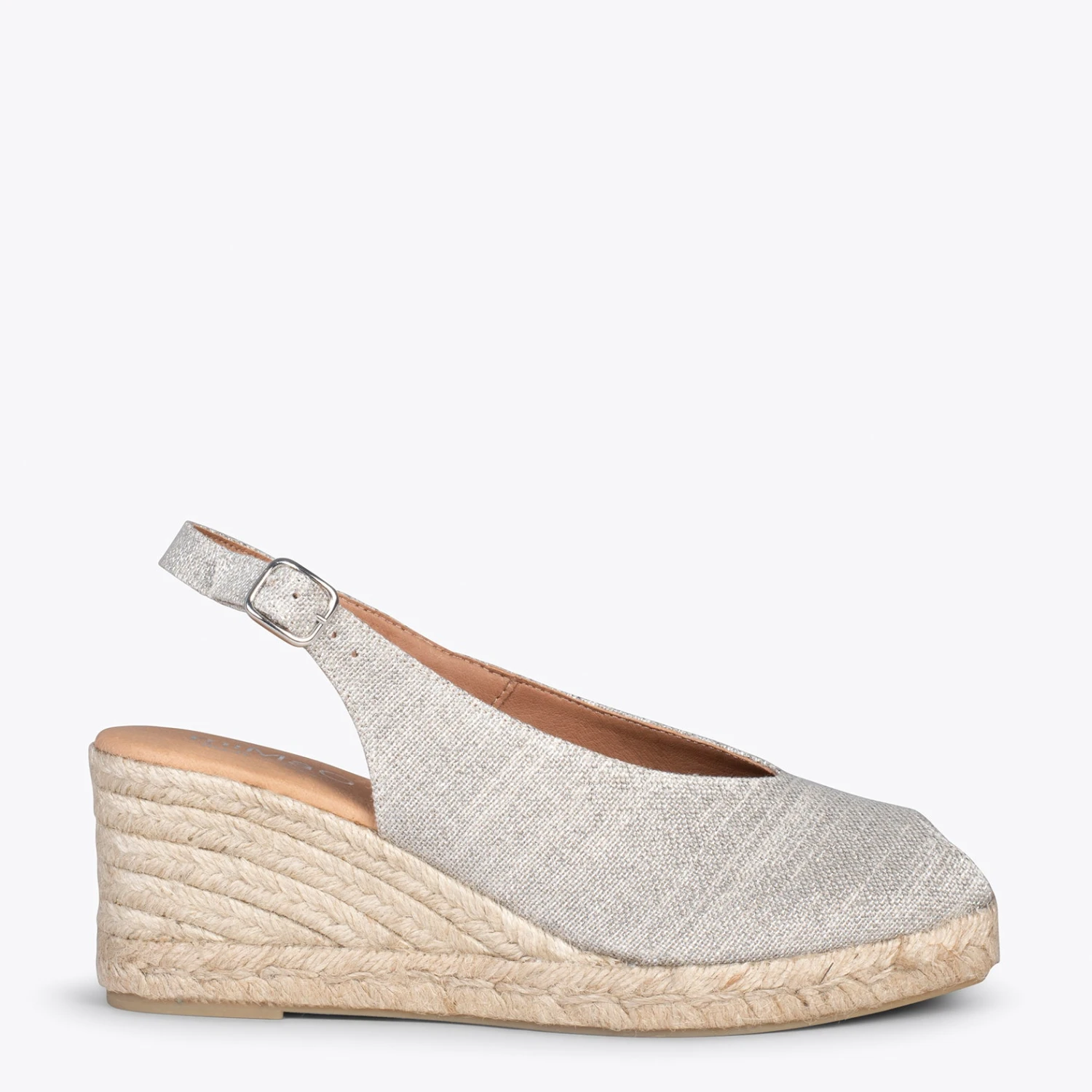 MOJACAR – Espadrilles à Bride Arrière En Lin ARGENTÉ