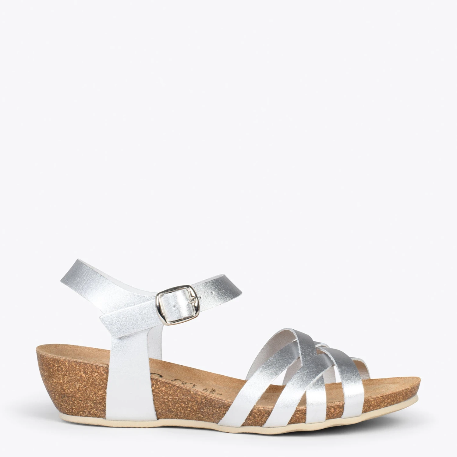 HANAE – Sandales BIO Multibrides Croisées ARGENTÉ