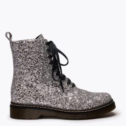 STARDUST - Botte Militaire ARGENTÉ à Paillettes