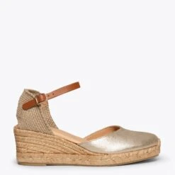 ALTEA - Espadrilles à Talon Moyen DORÉ