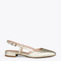 BRUNCH - Chaussures à Talon Bas Et Bride Arrière DORÉ