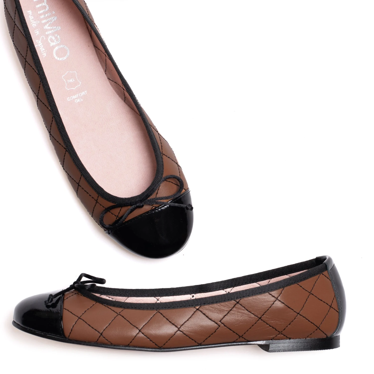 BALLERINE LACET – Ballerine CAMEL Avec Broderie Losange – Image 6