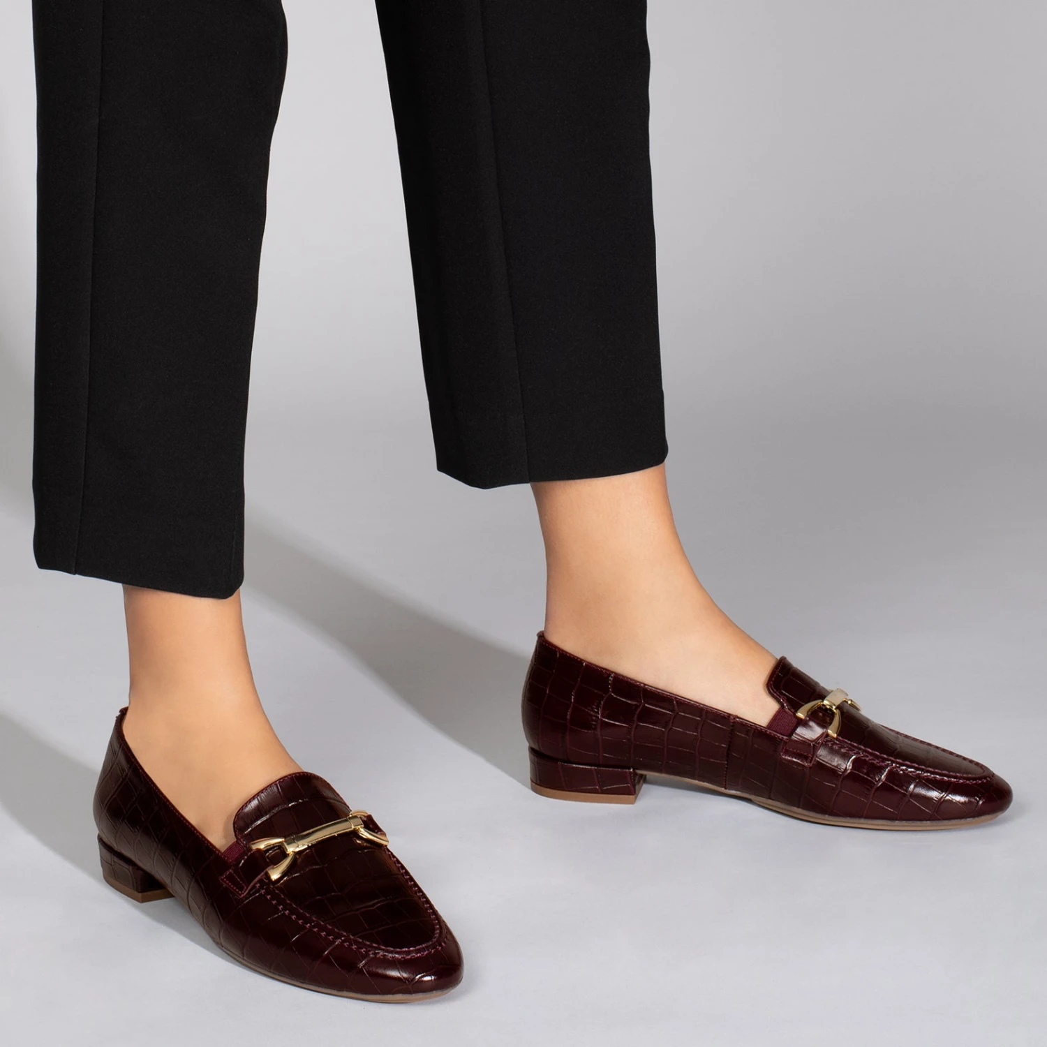 STYLE COCO - Mocassins Texturés BORDEAUX Pour Femmes – Image 6