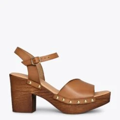 MALLORCA - Sabots Ă Talon Et Plateforme MARRON