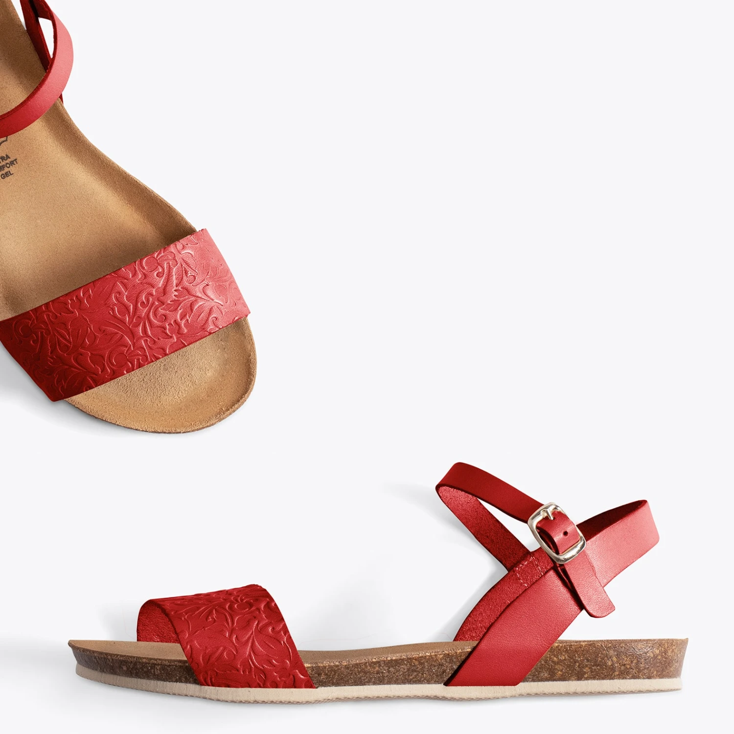 MIMOSA - Sandales Plates ROUGE BIO – Image 2