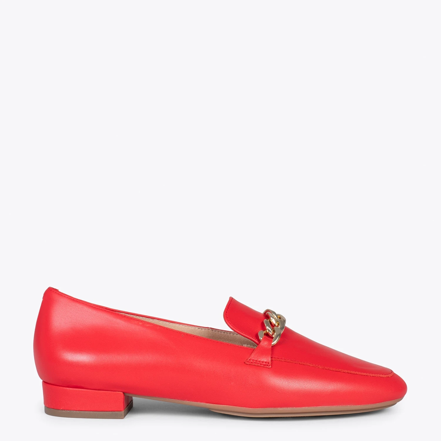 CHAIN – Mocassins En Cuir Pour Femme ROUGE
