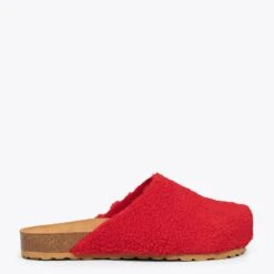 DREAMING - Chaussons Fourrure Mouton ROUGE
