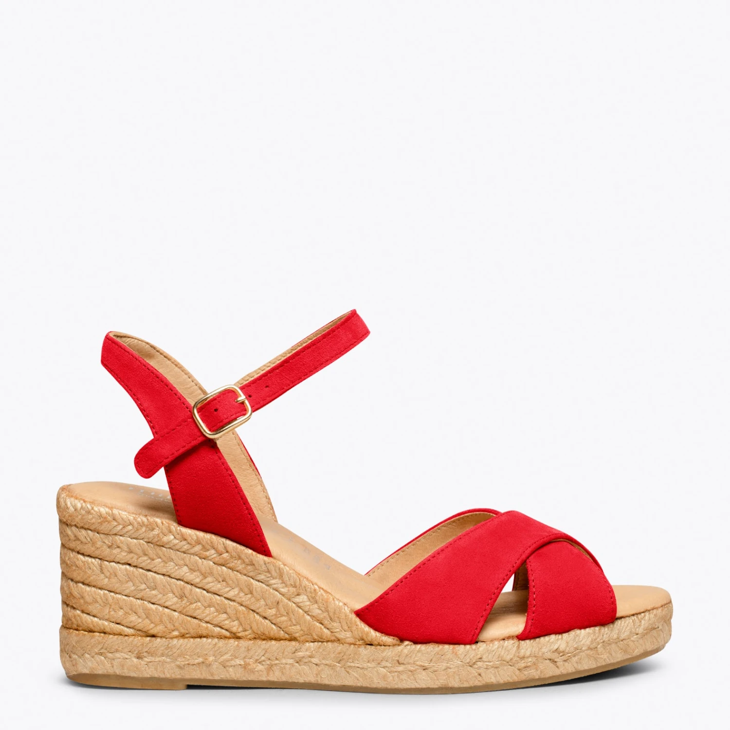 CALPE – Espadrilles Artisanales à Lanières Et Boucle ROUGE