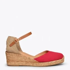 ALTEA - Espadrilles à Talon Moyen ROUGE