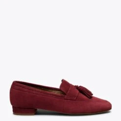 POMPON - Mocassin Femme BORDEAUX Avec Pompon