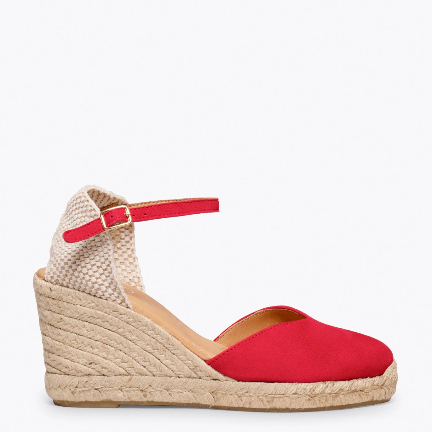 NERJA – Espadrilles à Talon Haut ROUGE