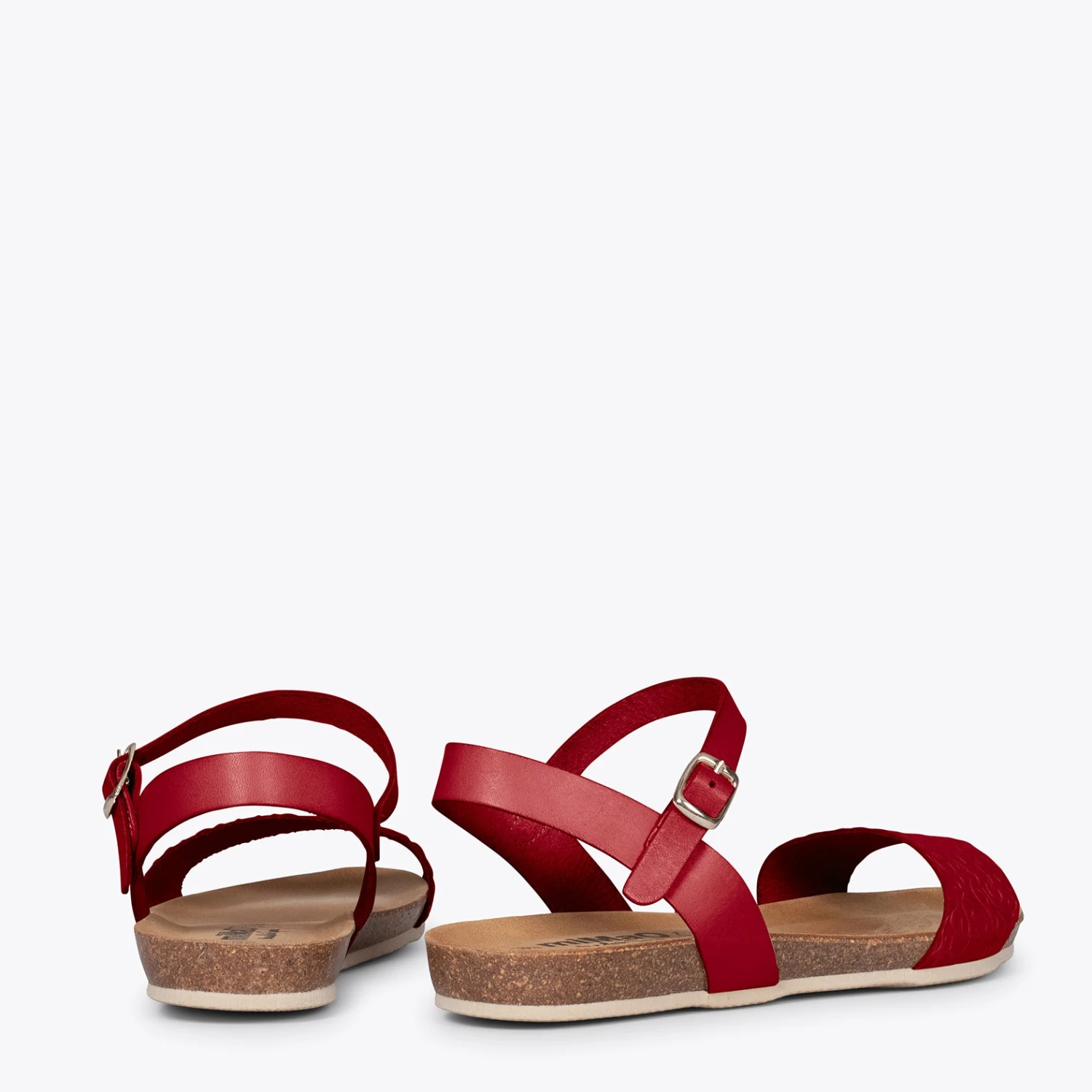 MIMOSA - Sandales Plates ROUGE BIO – Image 3