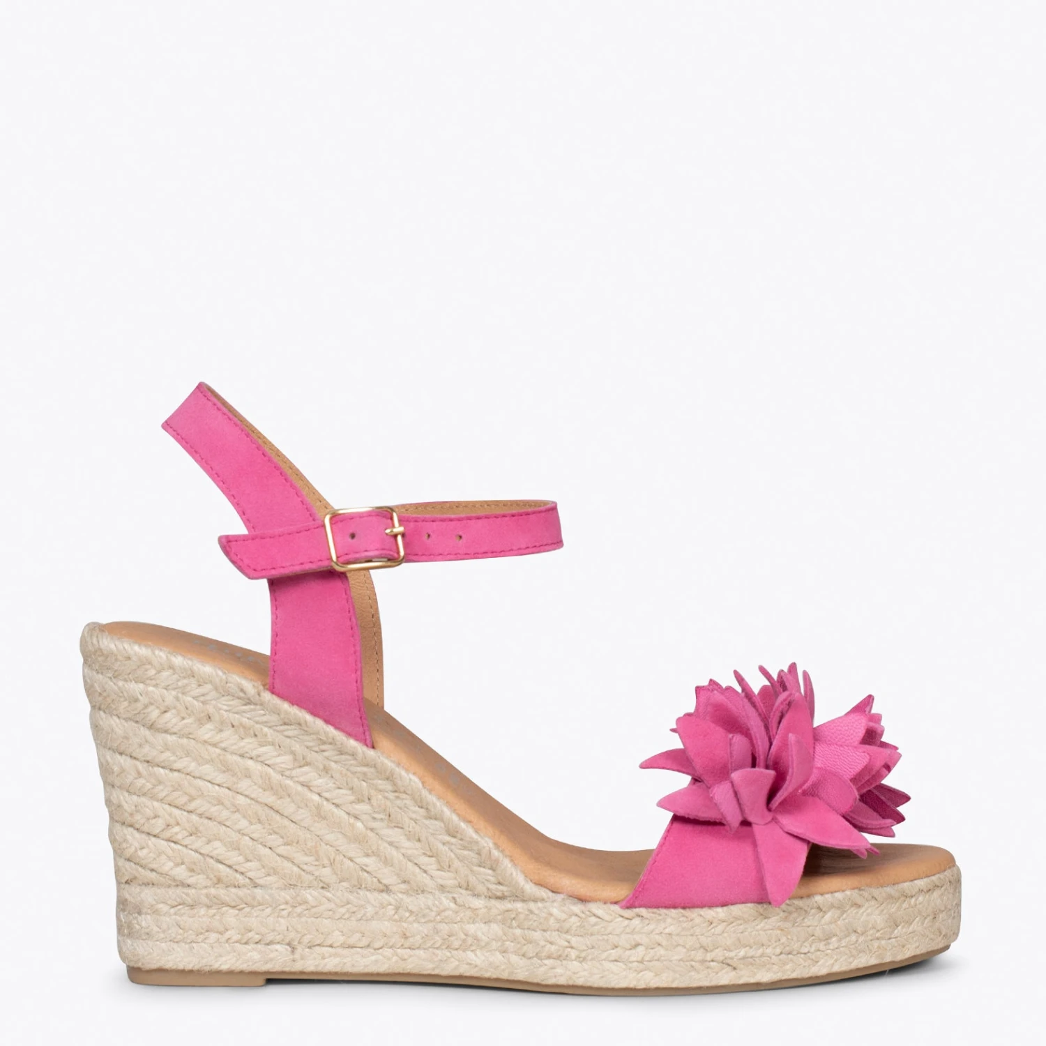 ZAHARA - Espadrilles Hautes Avec Fleurs ROSE