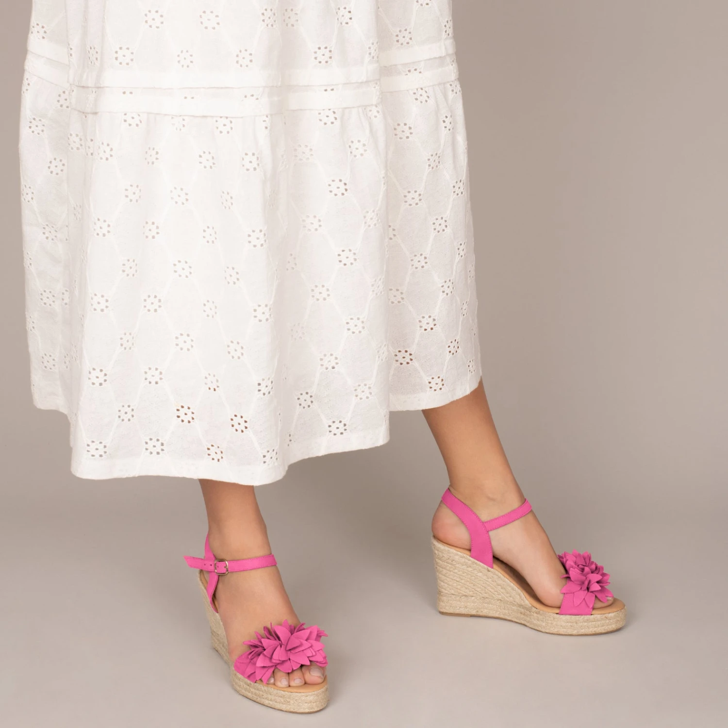 ZAHARA - Espadrilles Hautes Avec Fleurs ROSE â Image 6