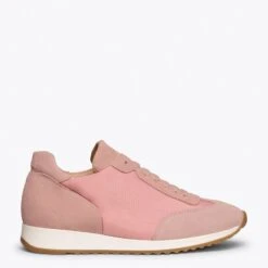 CASUAL - Sneakers Cuir ROSE Et Nylon