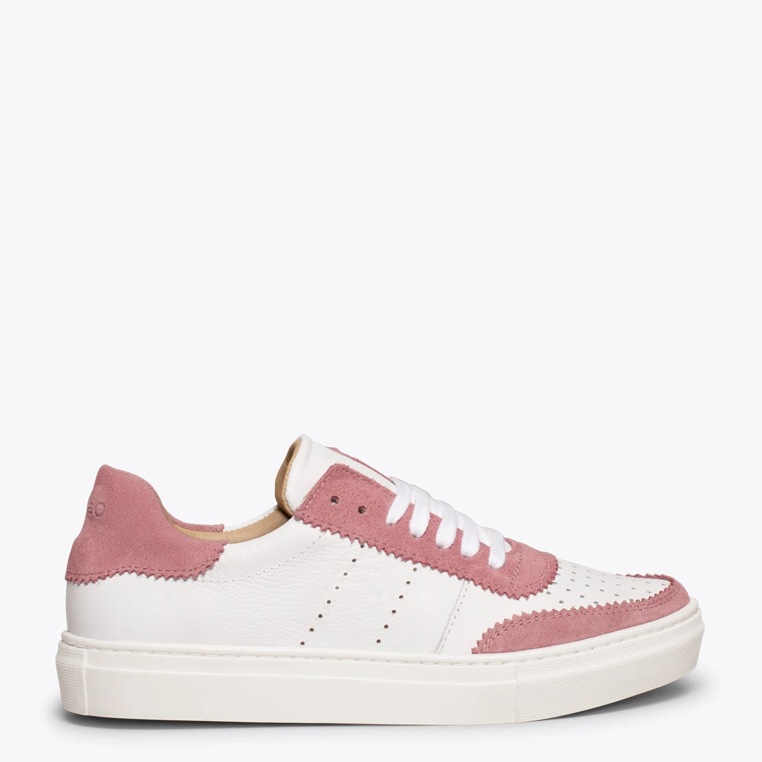ROLLER - Sneakers Pour Femme Blanches Feston ROSE