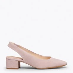 URBAN LADY – Escarpins à Talon Moyen à Bride Arrière ROSE PÂLE